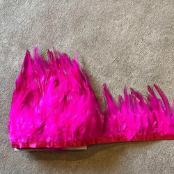 【TF19 濃ピンク】1m 羽根 フェザー テープ リボン  衣装 羽 装飾 2枚目の画像