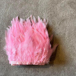 【TF15 ピンク】1m 羽根 フェザー テープ リボン  衣装 羽 装飾 5枚目の画像