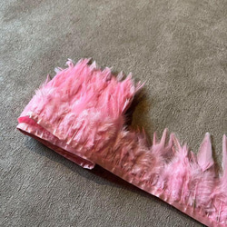 【TF15 ピンク】1m 羽根 フェザー テープ リボン  衣装 羽 装飾 3枚目の画像