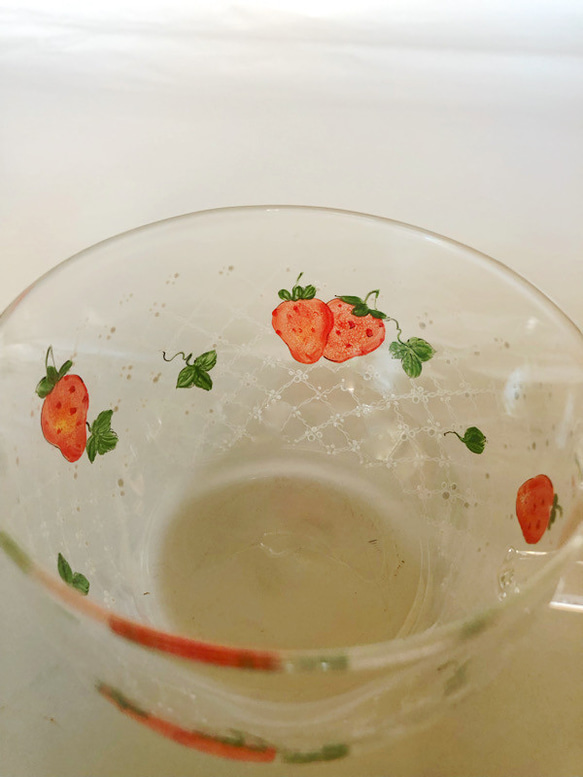 苺とドットレースの片手スープカップ・あたたかいのもOK 4枚目の画像