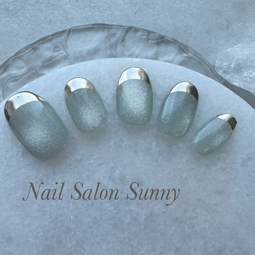 ネイルチップ＊ マグネットネイル/ビー玉マグネット/ミラーフレンチ  