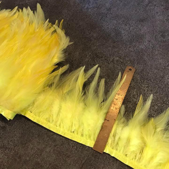 【TF3レモン】1m 羽根 フェザー テープ リボン 鳥の羽根 衣装 3枚目の画像