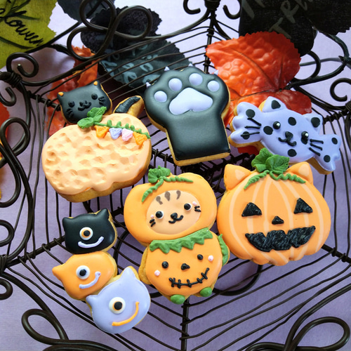 Creema限定』ハロウィン2024※猫ちゃんのハロウィンアイシング