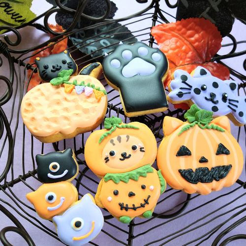 Creema限定』ハロウィン2024※猫ちゃんのハロウィンアイシング