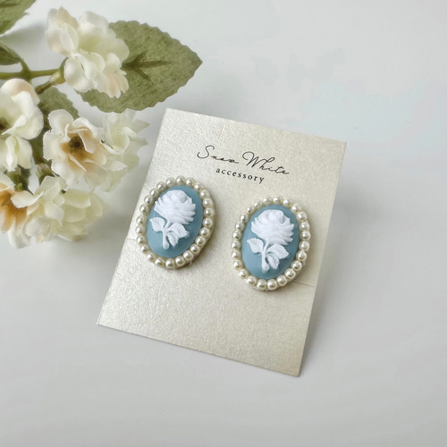 ギュ　アンティークボタン　カメオ　ピアス ffe2c0d1afb2b02775f4ec72bc9f76