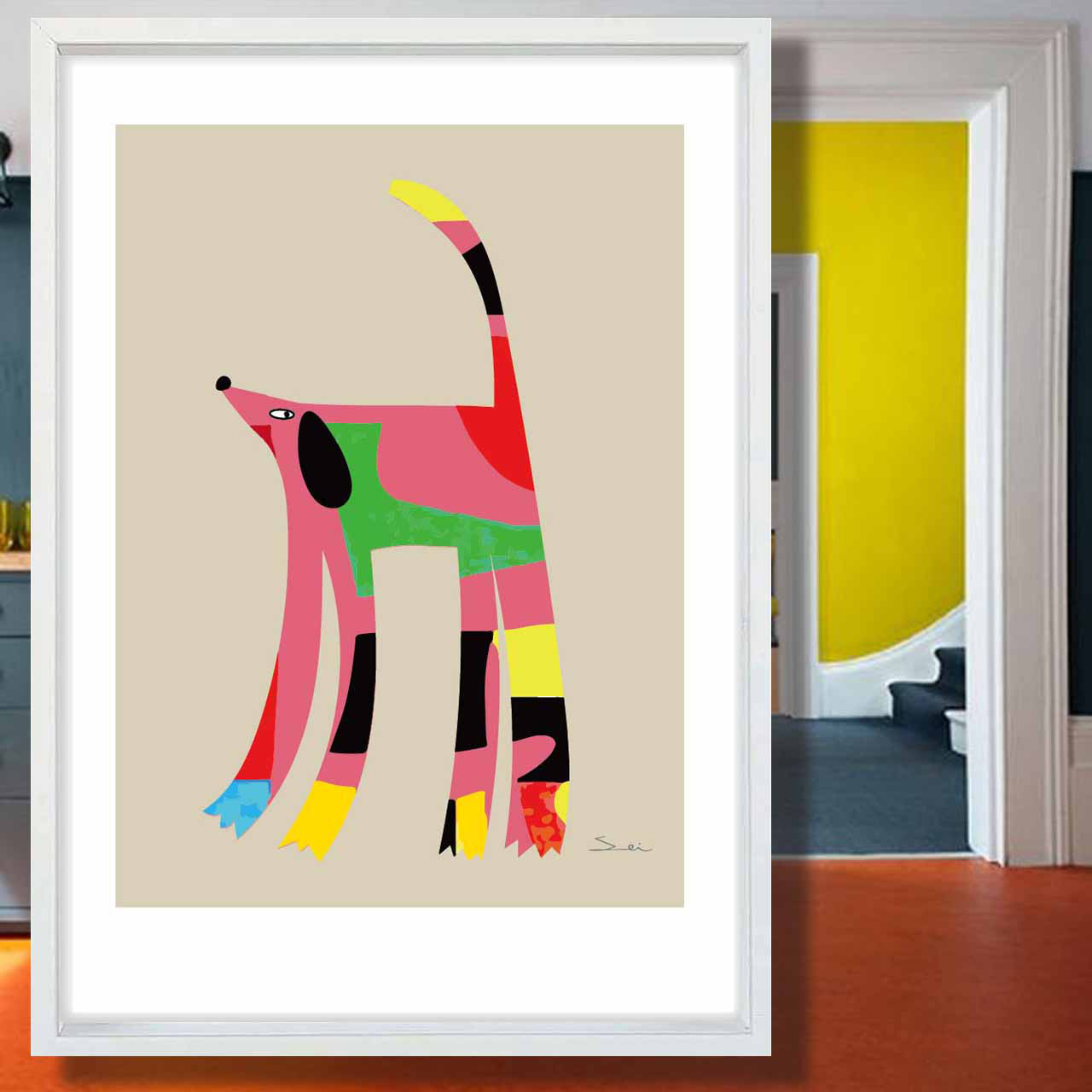 ドッグカラフル　犬　イラスト　ポスター　A4 A3 A2 A1　アートポスター　アート/sei/新着順検索　1947