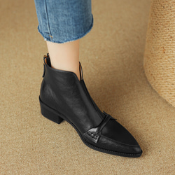 2023秋冬新品：女士真皮短靴，羊毛內襯（尺寸22-24.5cm，840日圓）免運費 第11張的照片