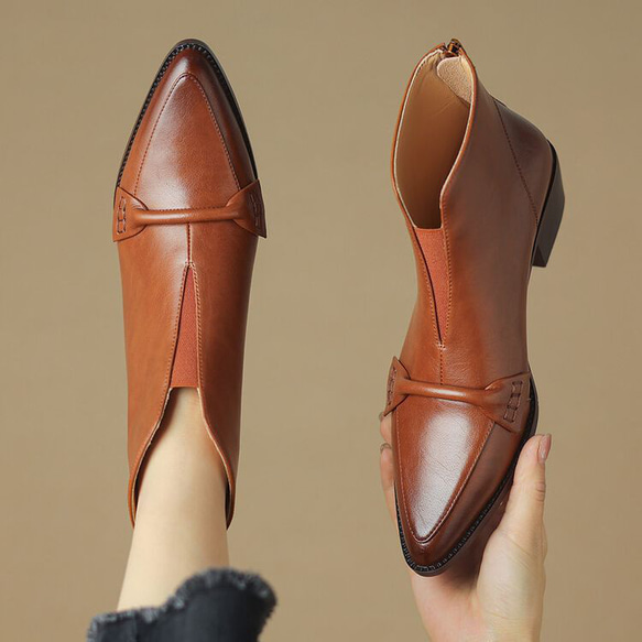 2023秋冬新品：女士真皮短靴，羊毛內襯（尺寸22-24.5cm，840日圓）免運費 第6張的照片