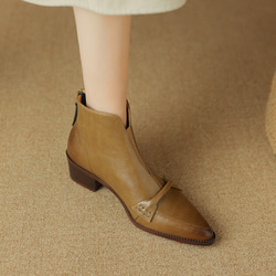 2023秋冬新品：女士真皮短靴，羊毛內襯（尺寸22-24.5cm，840日圓）免運費 第3張的照片