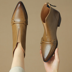 2023秋冬新品：女士真皮短靴，羊毛內襯（尺寸22-24.5cm，840日圓）免運費 第2張的照片