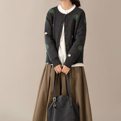 秋冬のロングスカート　ギャザースカート  裏地付き　コットン100％ 16枚目の画像