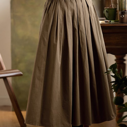 秋冬のロングスカート　ギャザースカート  裏地付き　コットン100％ 7枚目の画像