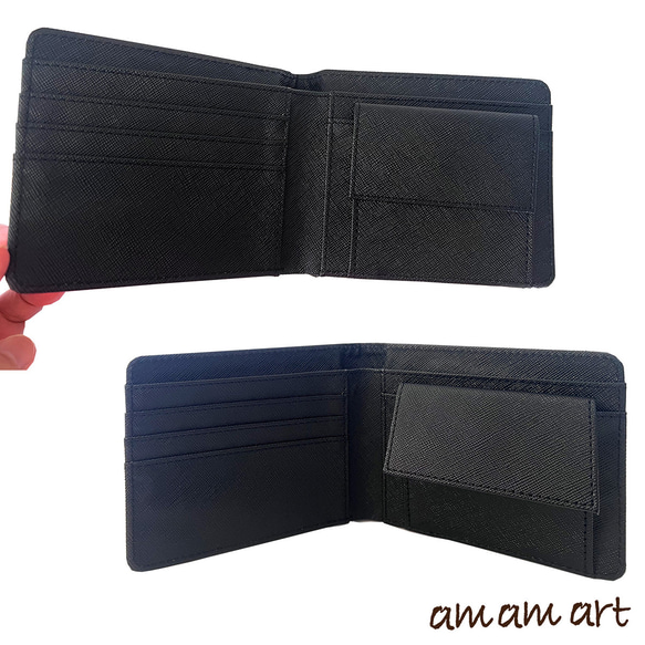 二つ折り財布 かぶせ蓋 タイプ「 虎 」cool な 寅 オリジナルデザイン スマート な印象の お財布 4枚目の画像