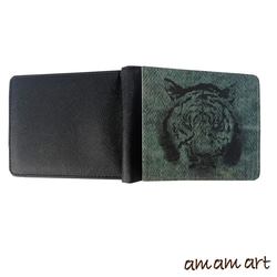 二つ折り財布 かぶせ蓋 タイプ「 虎 」cool な 寅 オリジナルデザイン スマート な印象の お財布 3枚目の画像