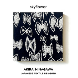 ミナペルホネン　ファブリックパネル　skyflower　スカイフラワー　黒　18×18cm　 mina perhonen 1枚目の画像