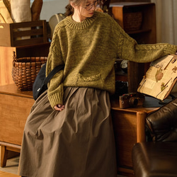 先染糸で織ったセーター　ウール混 8枚目の画像