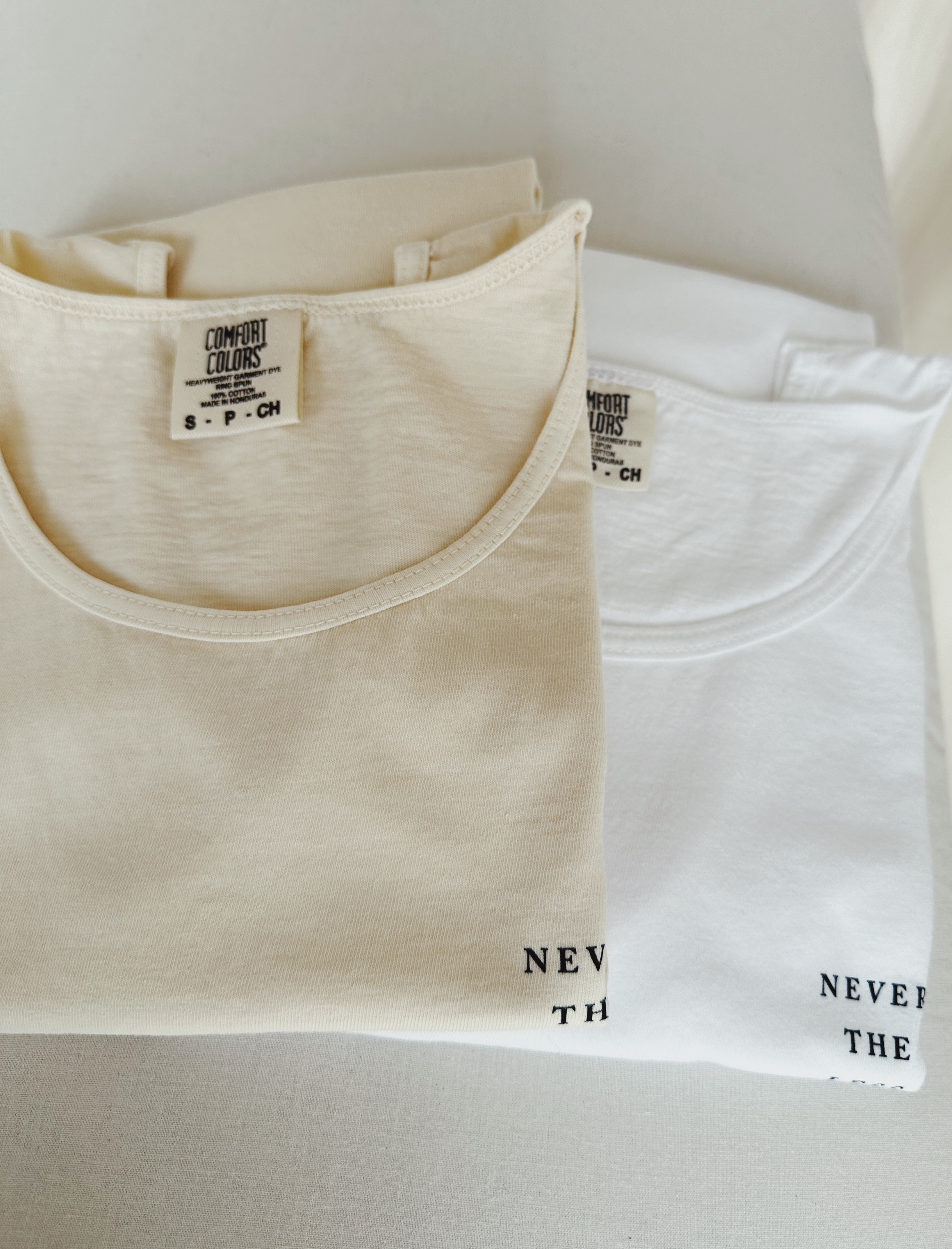 NEVERTHELESSガーメントダイタンクトップ S (アイボリー