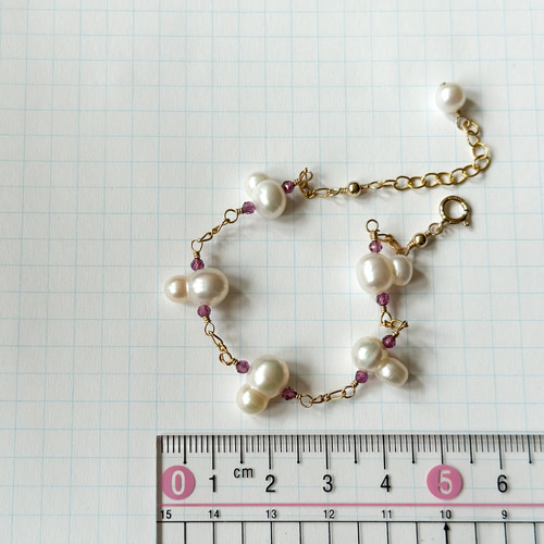 14kgf*淡水ツインパールのスノーマンブレスレット ブレスレット