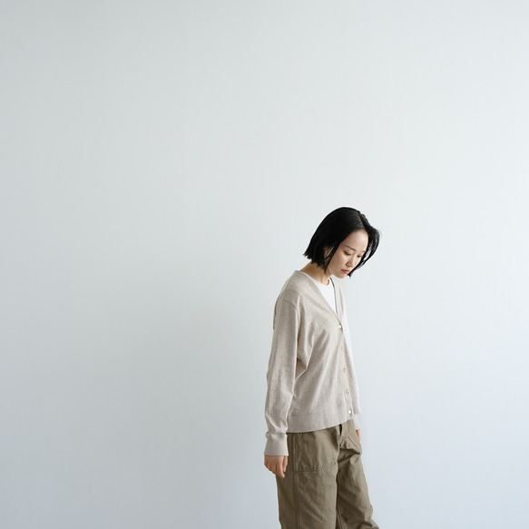 eco cotton/cardigan/white cap 6枚目の画像