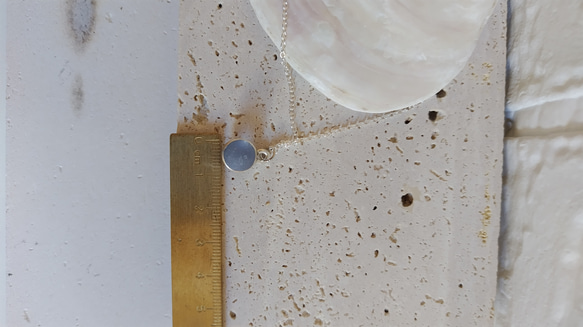 海辺の贈物 SEA玉（縦10㎜横10㎜）をシルバー950で包んだ ペンダントSP-10 9枚目の画像