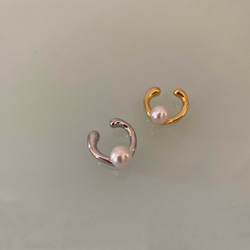 akoya pearl  6.5  ear cuff   silver  ・gold 2枚目の画像