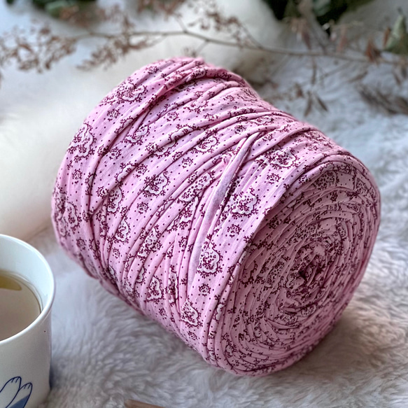 Tシャツヤーン130m / プリント付きのピンク 毛糸 Sweet Dream Baskets 通販｜Creema(クリーマ) 16566793