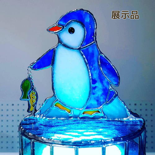 ペンギンさんの釣り大会☆ステンドグラス小物入れ その他インテリア