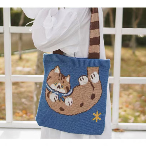 可愛いニット猫ショルダーバッグ その他ケース Yuen Home 通販