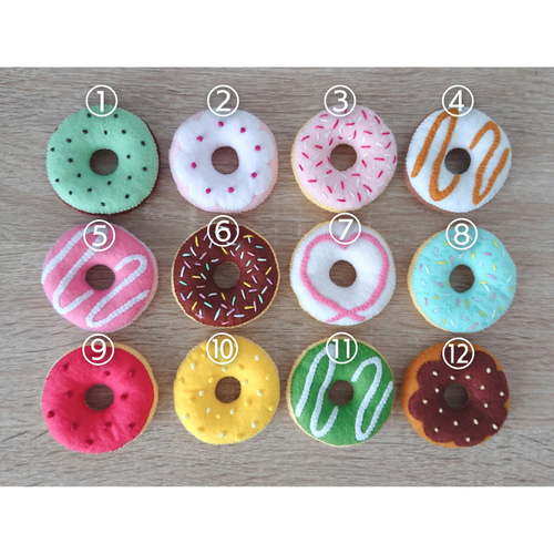 カラフルドーナツ 12個セット♡フェルトのおままごと おもちゃ・人形