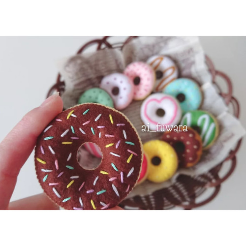 選べる3個セット カラフルドーナツ♡フェルトのおままごと