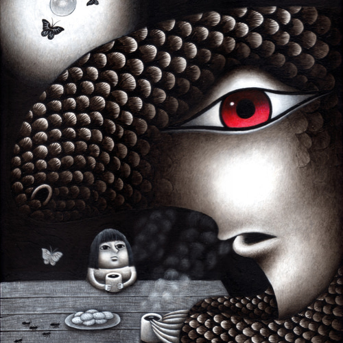 灯りの中で」アクリル画 F6 キャンバス 絵画 田尻絵理奈 通販｜Creema 
