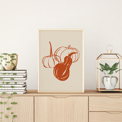 秋の紅葉のポスター2 / i1560 /  秋の収穫　かぼちゃや名言　水彩画　インテリアポスター 7枚目の画像