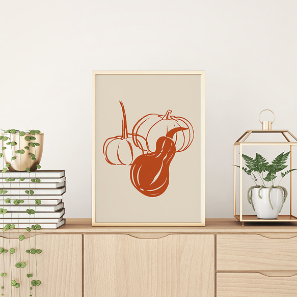 秋の紅葉のポスター2 / i1560 /  秋の収穫　かぼちゃや名言　水彩画　インテリアポスター 7枚目の画像