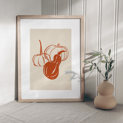 秋の紅葉のポスター2 / i1560 /  秋の収穫　かぼちゃや名言　水彩画　インテリアポスター 3枚目の画像