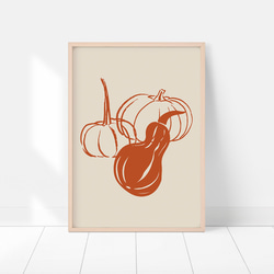 秋の紅葉のポスター2 / i1560 /  秋の収穫　かぼちゃや名言　水彩画　インテリアポスター 8枚目の画像