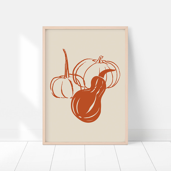 秋の紅葉のポスター2 / i1560 /  秋の収穫　かぼちゃや名言　水彩画　インテリアポスター 8枚目の画像