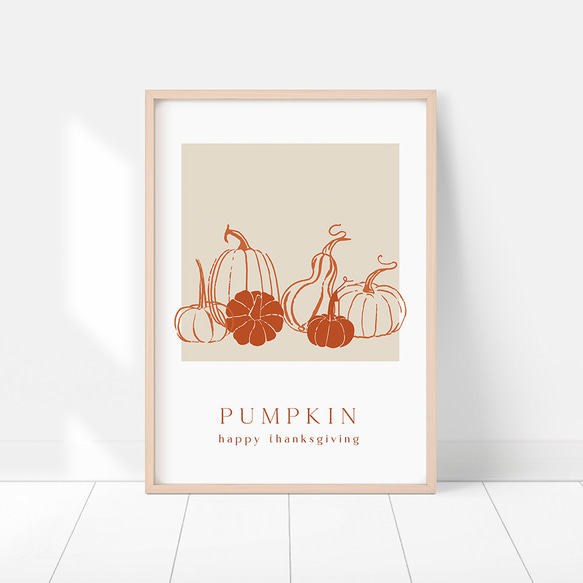 秋の紅葉のポスター2 / i1559 /  秋の収穫　かぼちゃや名言　水彩画　インテリアポスター 7枚目の画像