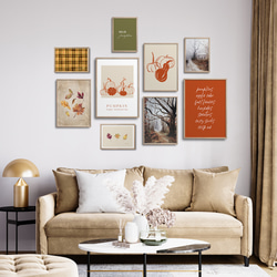 秋の紅葉のポスター2 / i1559 /  秋の収穫　かぼちゃや名言　水彩画　インテリアポスター 8枚目の画像