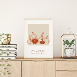 秋の紅葉のポスター2 / i1559 /  秋の収穫　かぼちゃや名言　水彩画　インテリアポスター 4枚目の画像