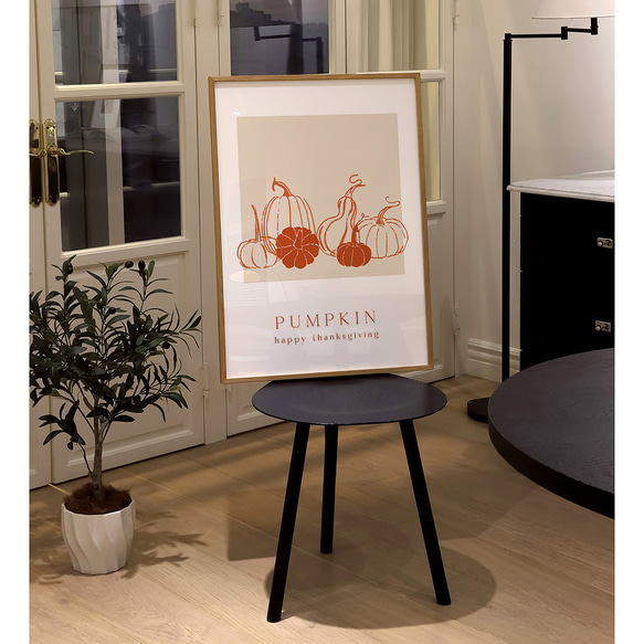 秋の紅葉のポスター2 / i1559 /  秋の収穫　かぼちゃや名言　水彩画　インテリアポスター 2枚目の画像