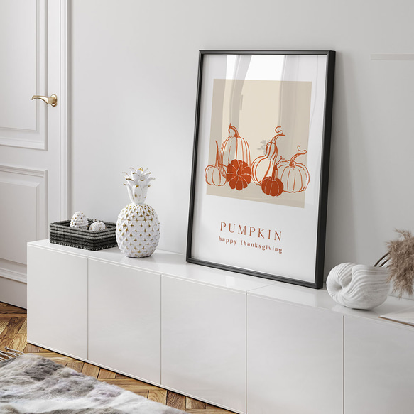 秋の紅葉のポスター2 / i1559 /  秋の収穫　かぼちゃや名言　水彩画　インテリアポスター 3枚目の画像