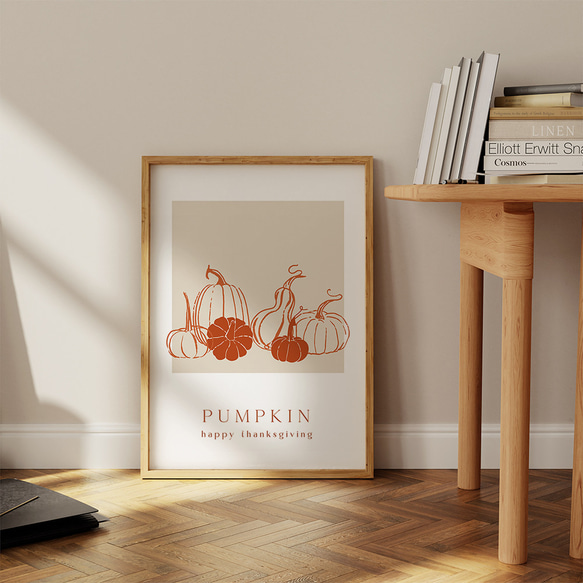 秋の紅葉のポスター2 / i1559 /  秋の収穫　かぼちゃや名言　水彩画　インテリアポスター 1枚目の画像