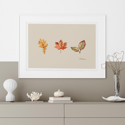 秋の紅葉のポスター / i1557 /  秋の収穫　かぼちゃや名言　水彩画　インテリアポスター 4枚目の画像