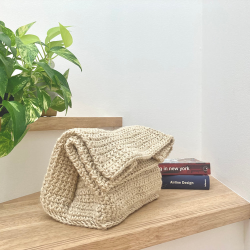 収納マルチバッグかぎ針編み｜折りたたみ｜収納バスケット｜鉢カバー