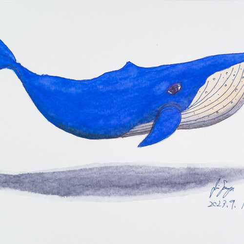 ピースフルクジラさんのイラスト原画◎