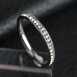 AOI Jewel フルエタニティリング レディース  アクセサリー 指輪 ジルコニア 2mm 細め オシャレ 重ね付け 4枚目の画像