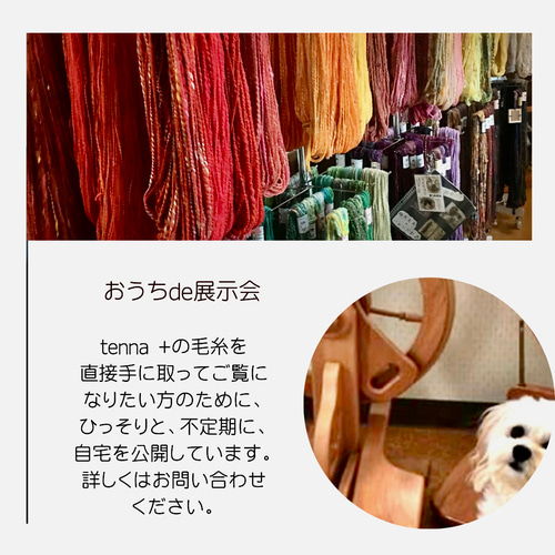 tenna + 手つむぎ毛糸 手紡ぎ糸 毛糸 メリノウール アートヤーン 