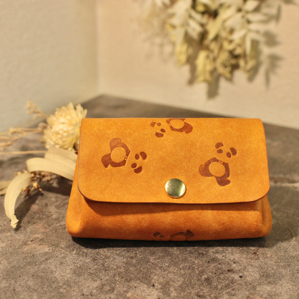 パンダ柄がかわいい コロコロウォレット 多機能ポーチ アコーディオン