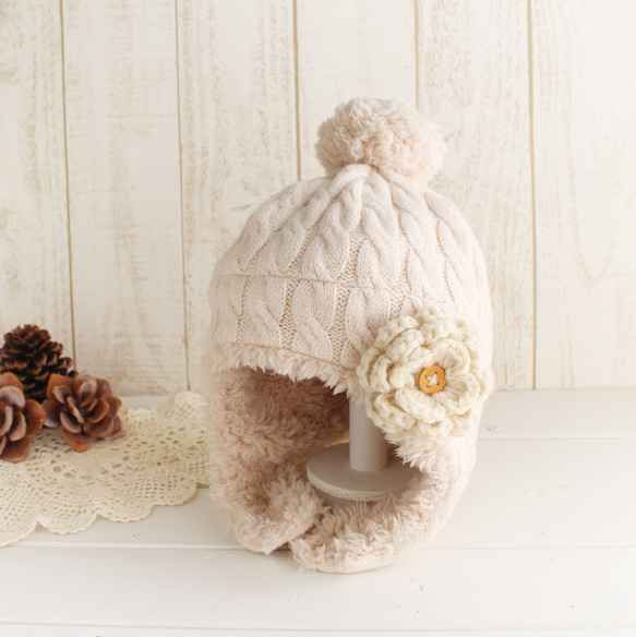 Supreme 刺繍付きニット帽 耳あて付き Supreme（シュプリーム） 刺繍ニットキャップ 58cm オレンジ メンズ