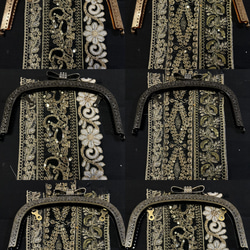 限定1点価格！上品メタルBLACKの柔らかシルエットフランスレースのがま口ミニバッグ　コンパクトバッグ　フォーマルバッグ 10枚目の画像